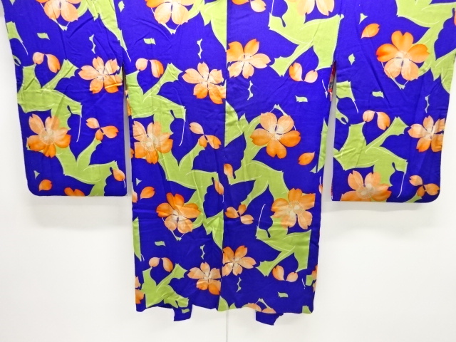 大正ロマン　錦紗草花模様長羽織